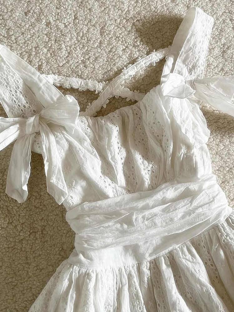 French Retro White Lace Dress - Image 2