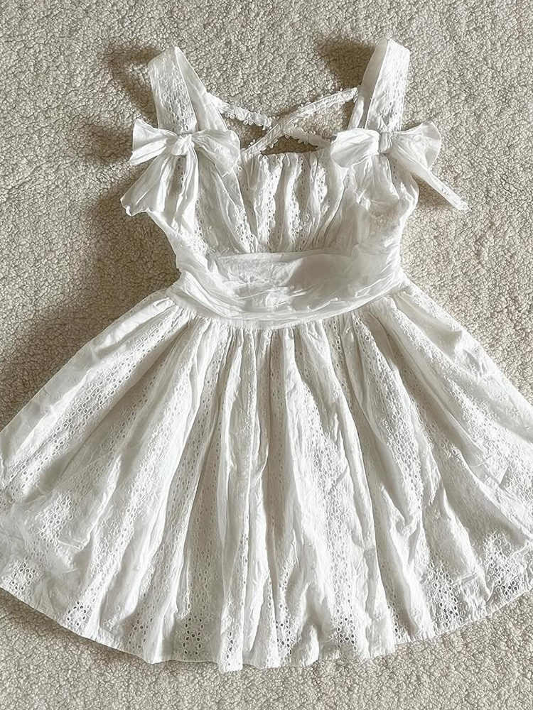 French Retro White Lace Dress - Image 4