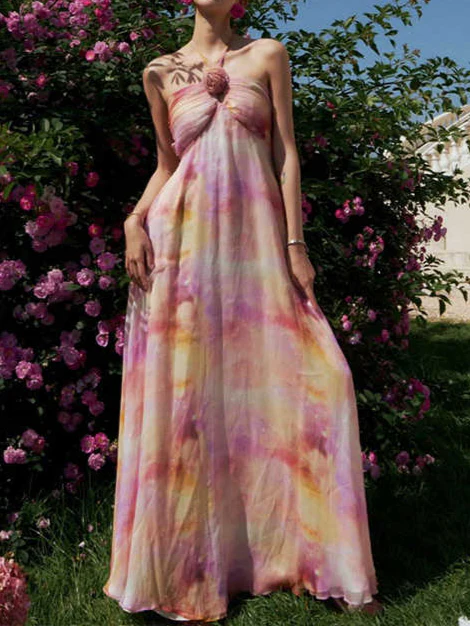 French Rose Halter-neck Dress - Image 6