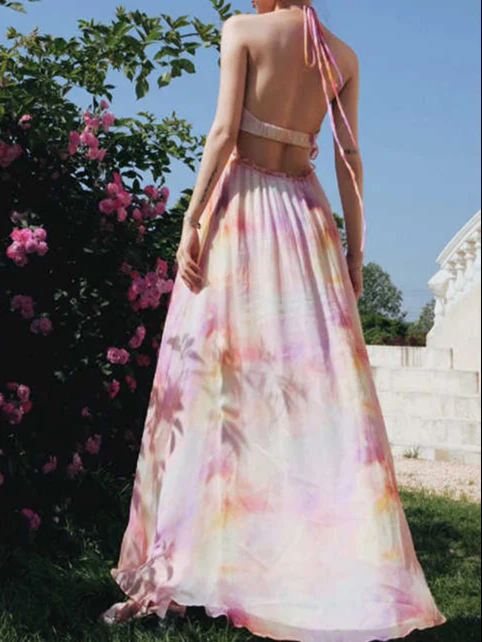 French Rose Halter-neck Dress - Image 7