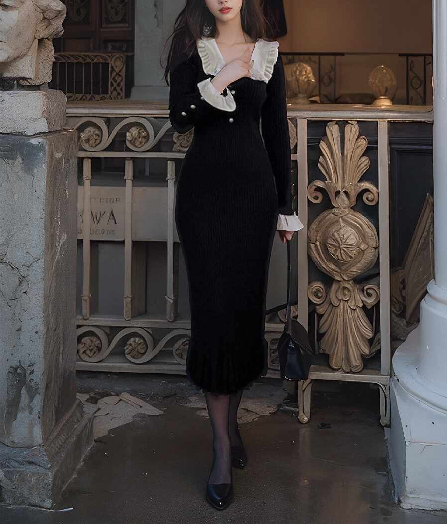 French Ruffle Sweater Dress - Image 4