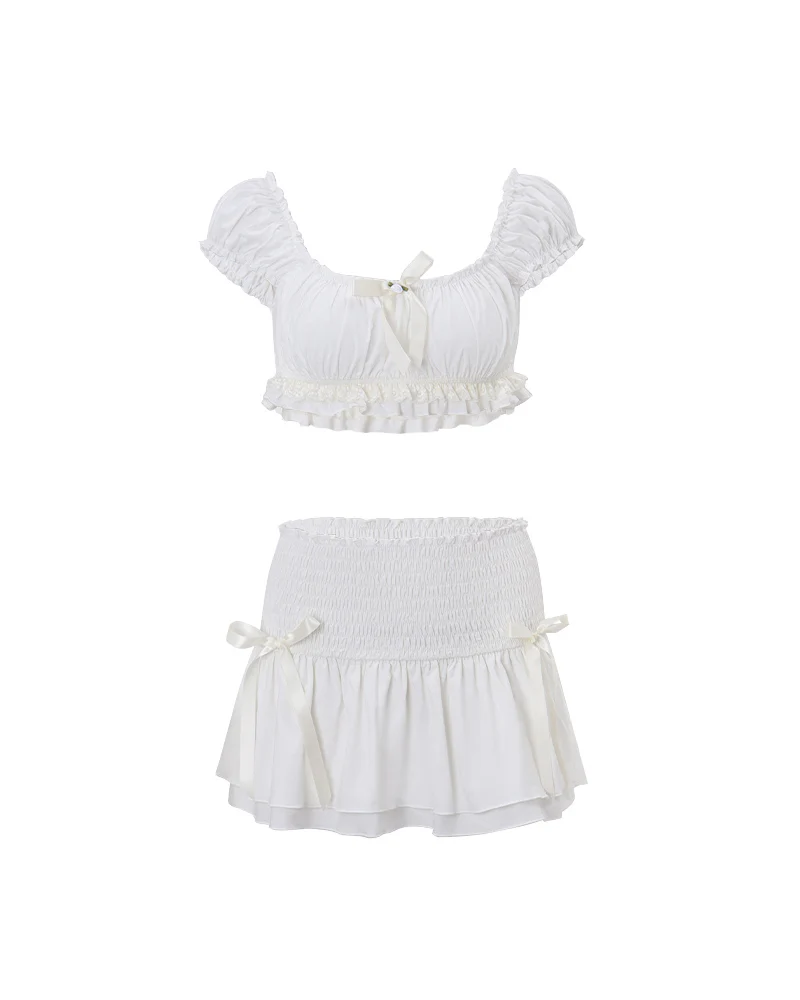 French Style Fungus Pleated Skirt Coord - Image 2