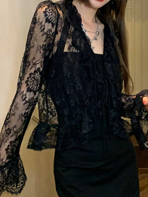 French Style Lace Shawl Cardigan - Image 4
