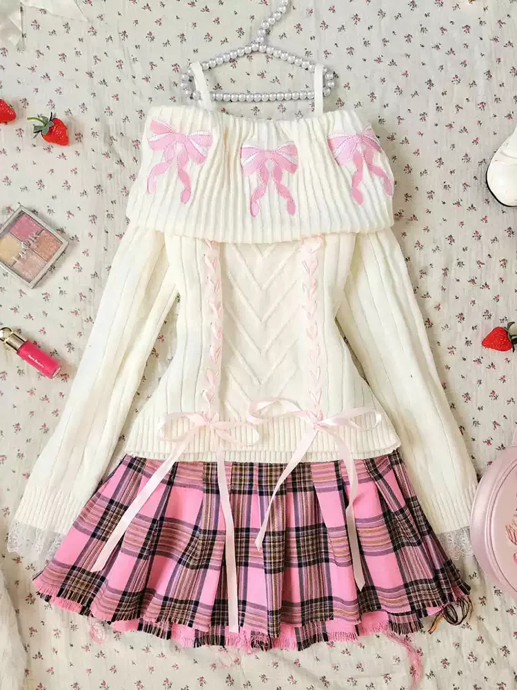 French sweet bow sweater
