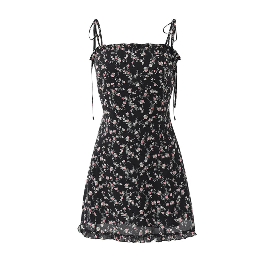 French Sweet Floral Suspender Dress - Image 4