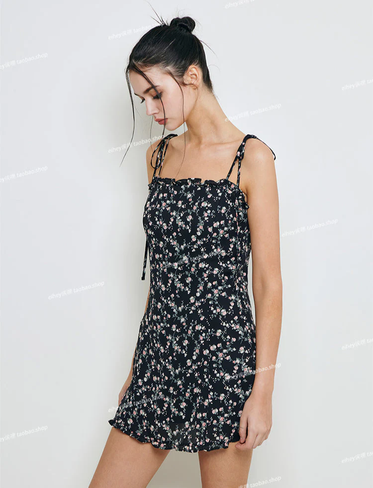 French Sweet Floral Suspender Dress - Image 6