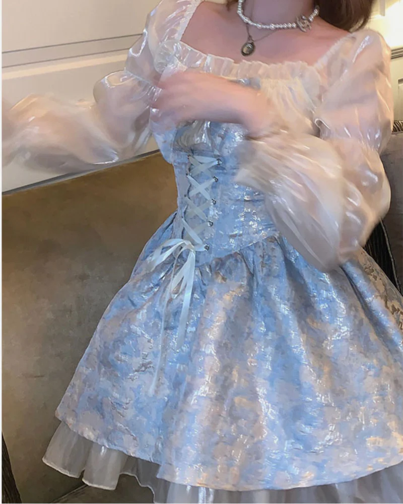 French Sweet Princess Fluffy Coquette Dress - Image 3