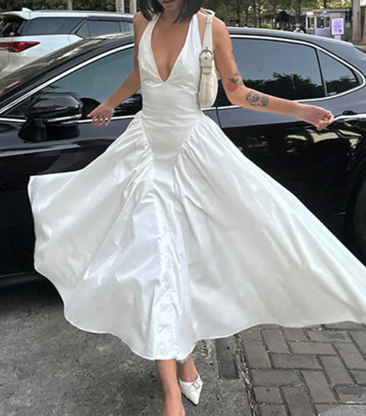 French V-neck Low-cut Dress - Image 3