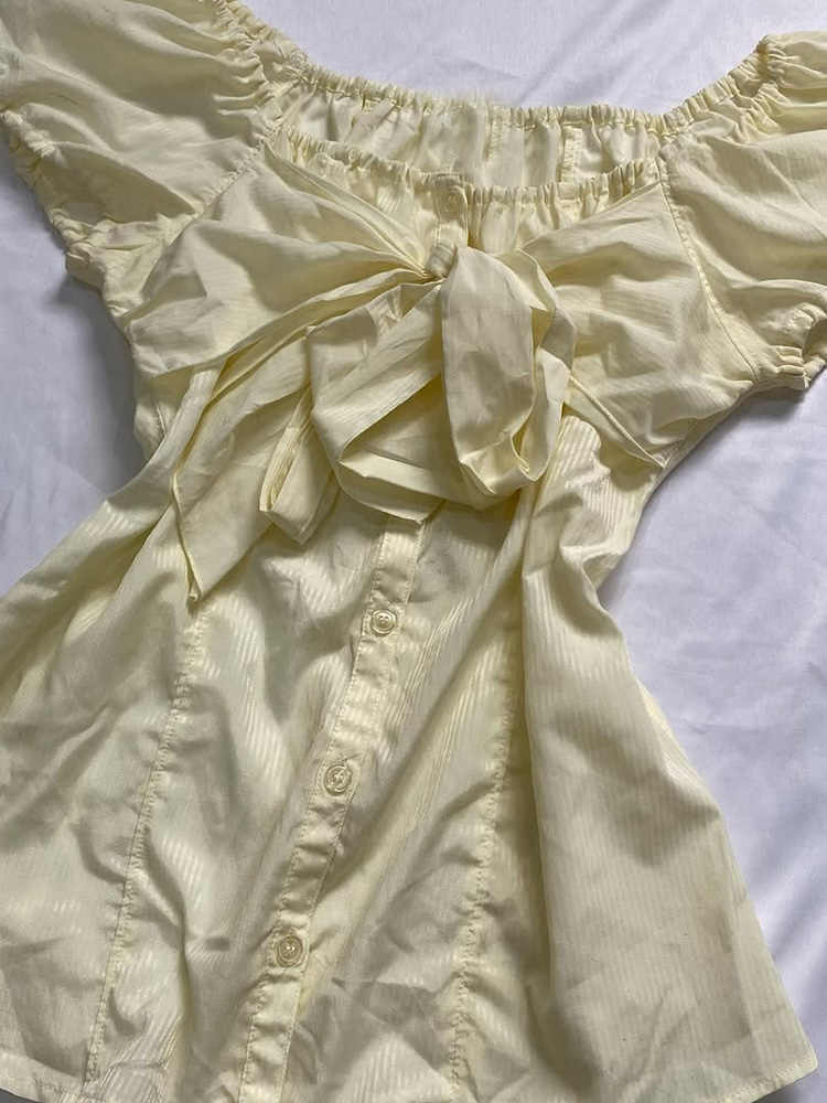 French Yellow Short-sleeved Shirt - Image 3
