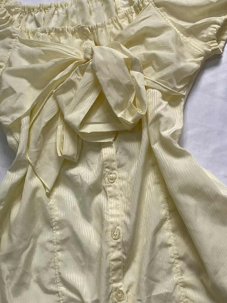 French Yellow Short-sleeved Shirt - Image 4
