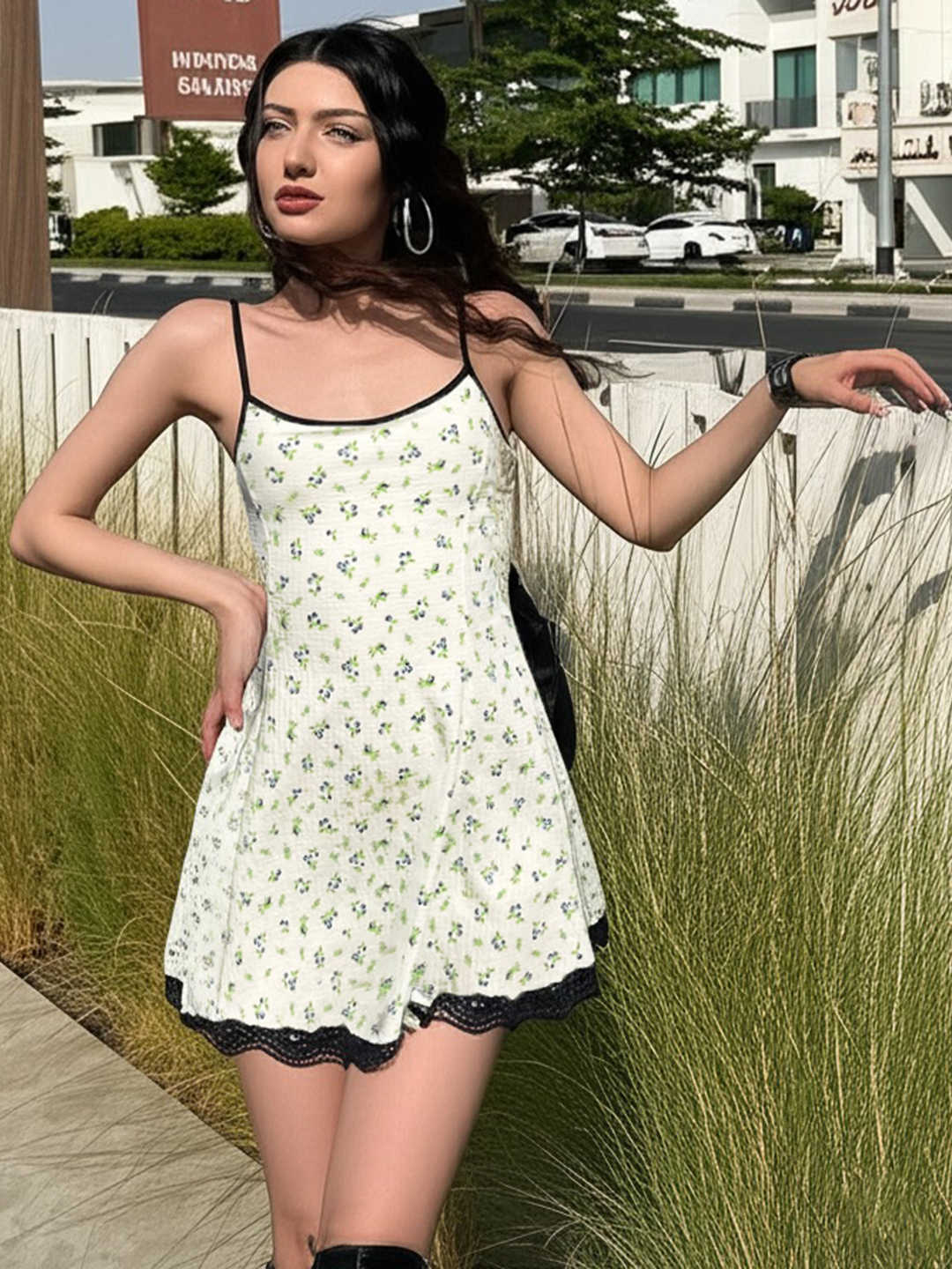 Fresh Floral Suspender Dress - Image 2