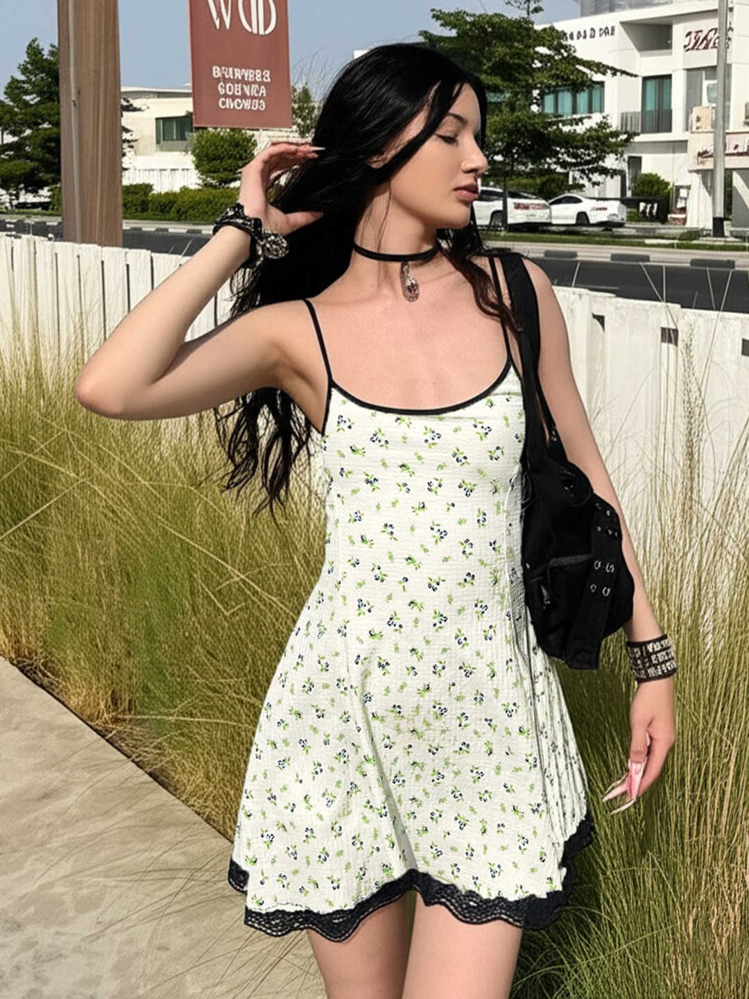 Fresh Floral Suspender Dress - Image 3