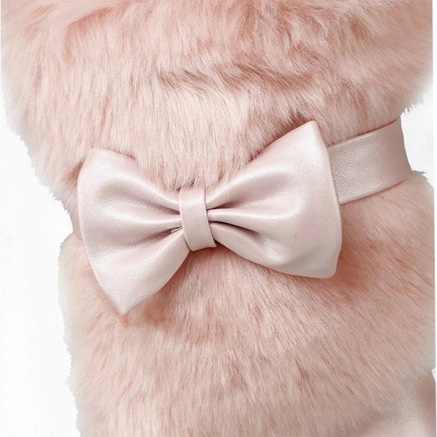 Furry Pink Bow Boots - Image 6