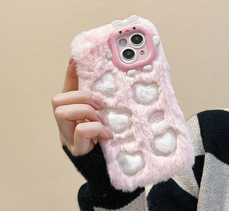 Fuzzy Heart Imprinted iPhone Case - Image 2
