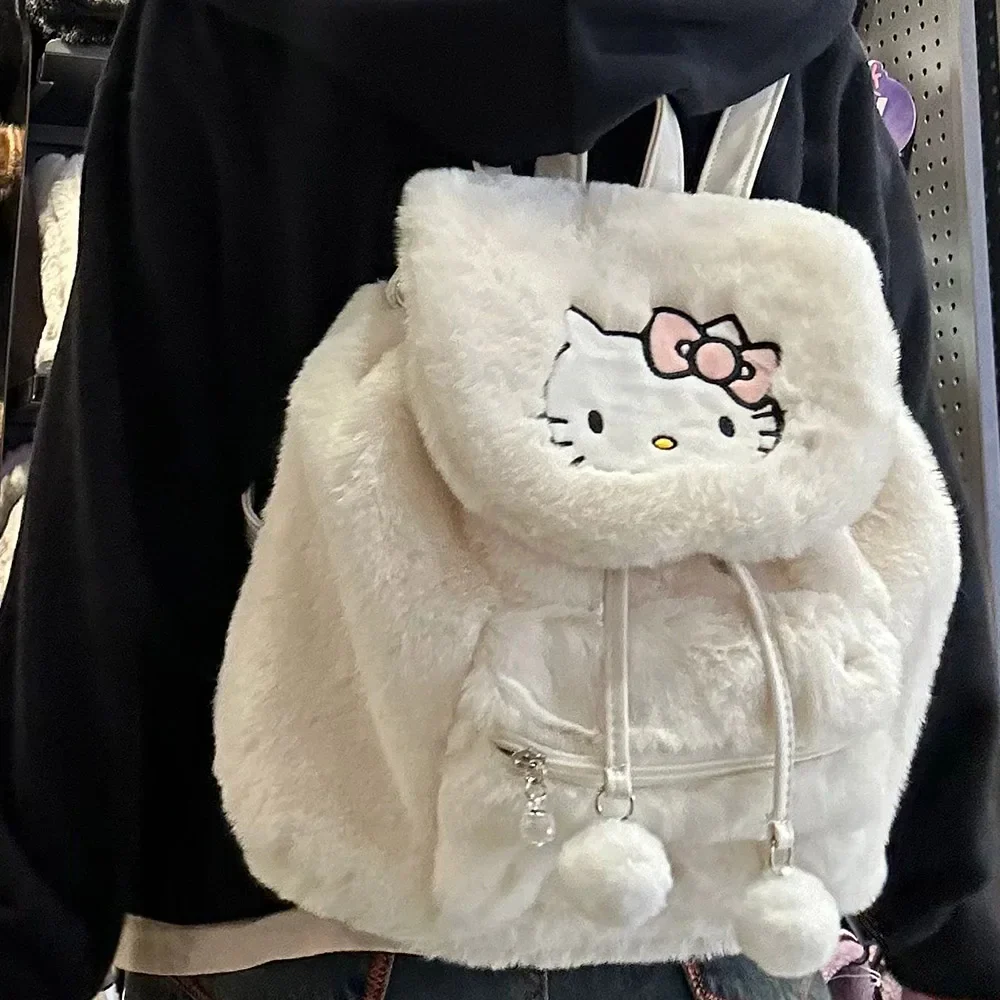 Fuzzy Kawaii Pompom Backpacks - Image 8