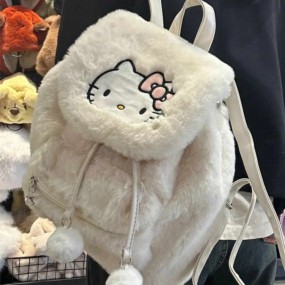 Fuzzy Kawaii Pompom Backpacks - Image 6