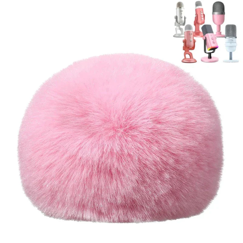 Fuzzy Pink Foam Microphone Dust Muff Cover - Image 6