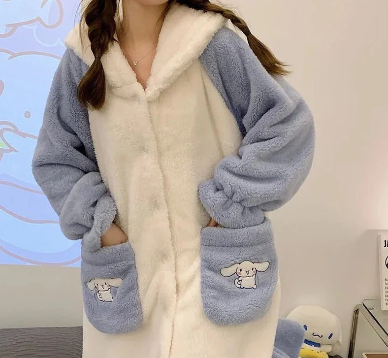 Fuzzy Puppy Pajama Night Dress Set - Image 3