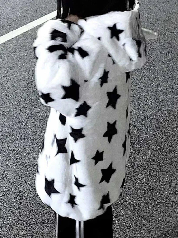 Fuzzy Star Oversized Zip Up Hoodie - Image 6