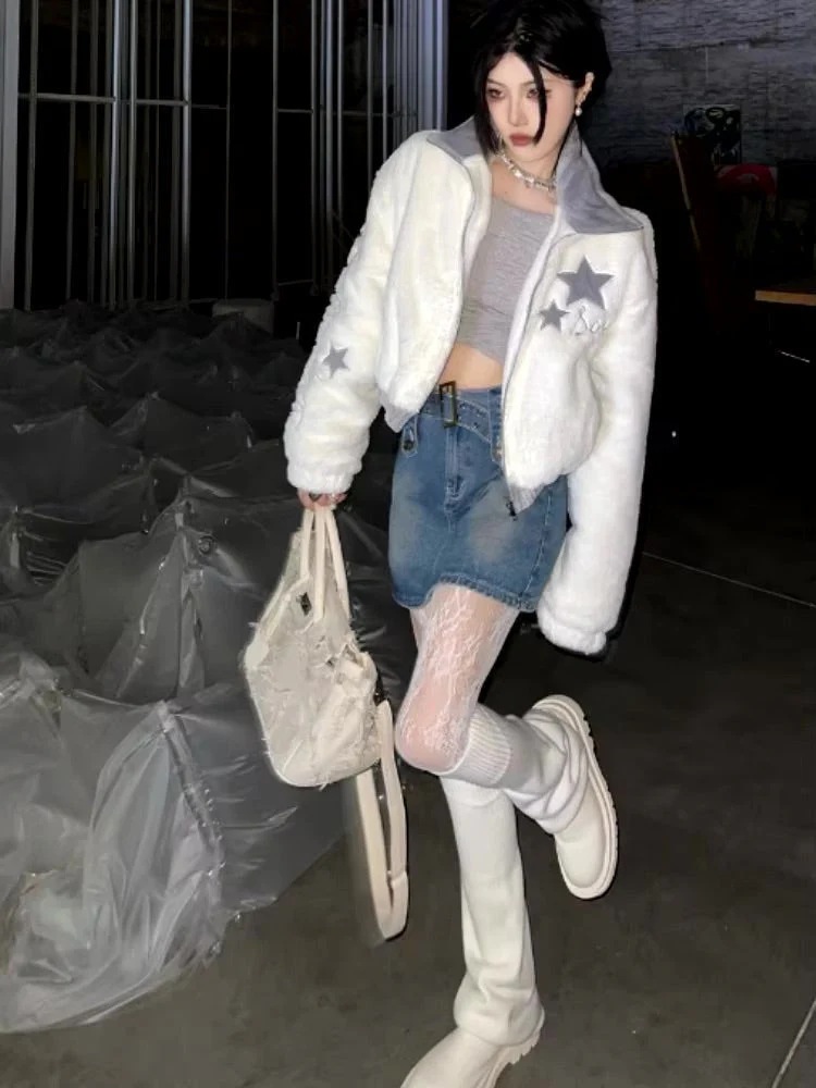 Fuzzy Star Zip Up Jacket - Image 3