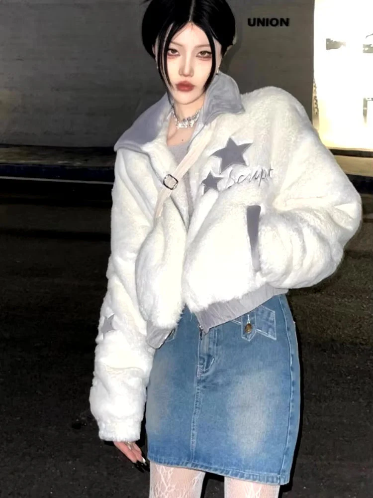 Fuzzy Star Zip Up Jacket - Image 6