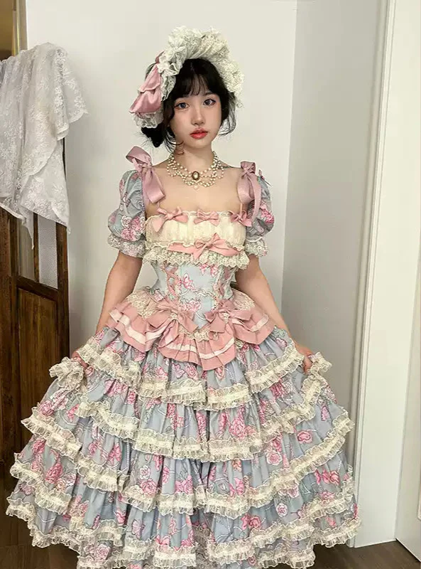 Gem Rose Split Lolita Dress - Image 4
