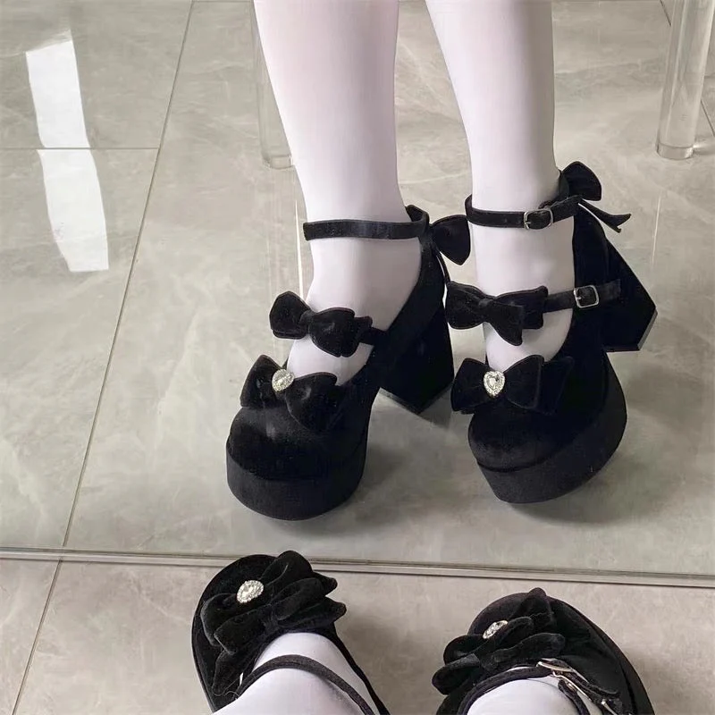 Girl Tina Velvet High Heels - Image 12
