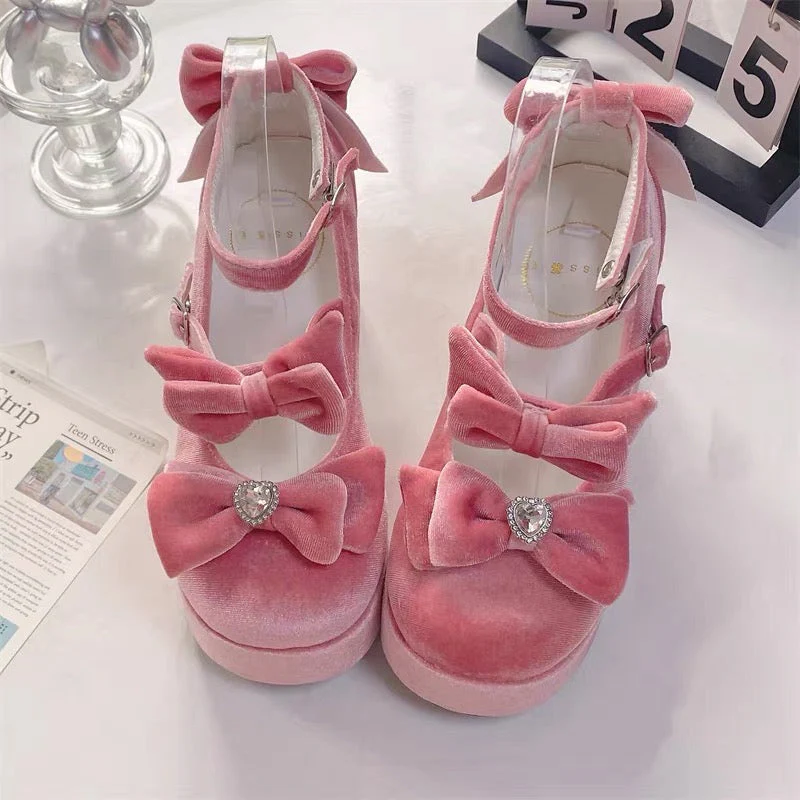 Girl Tina Velvet High Heels - Image 25