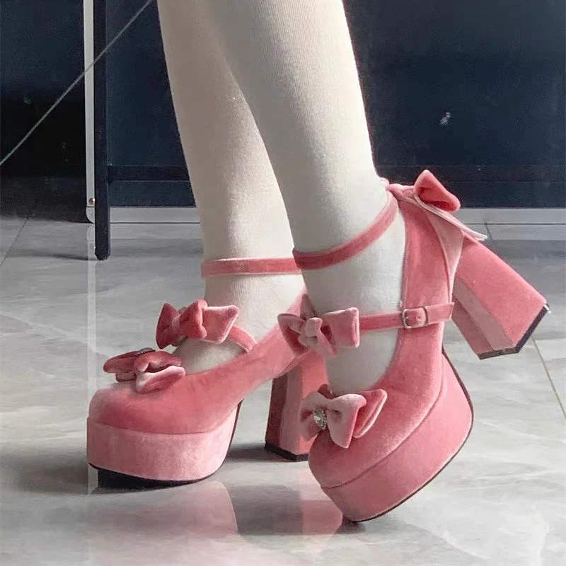 Girl Tina Velvet High Heels - Image 27