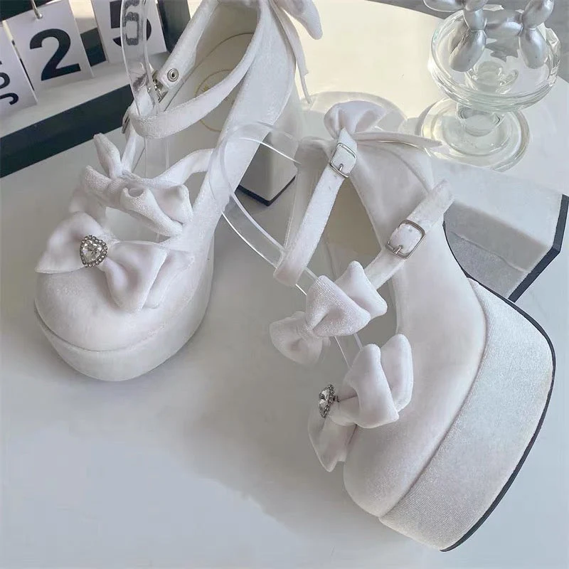Girl Tina Velvet High Heels - Image 4