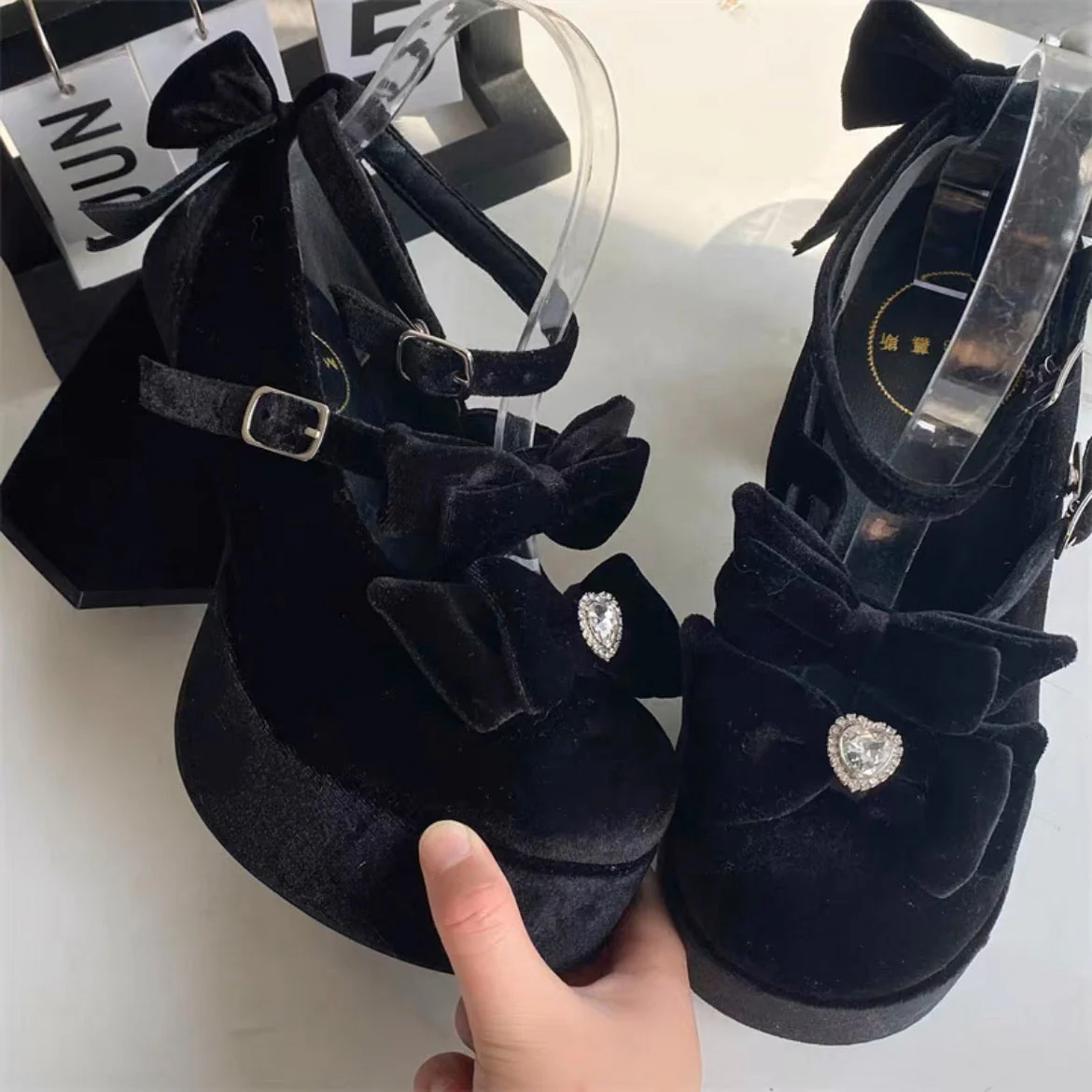 Girl Tina Velvet High Heels - Image 9