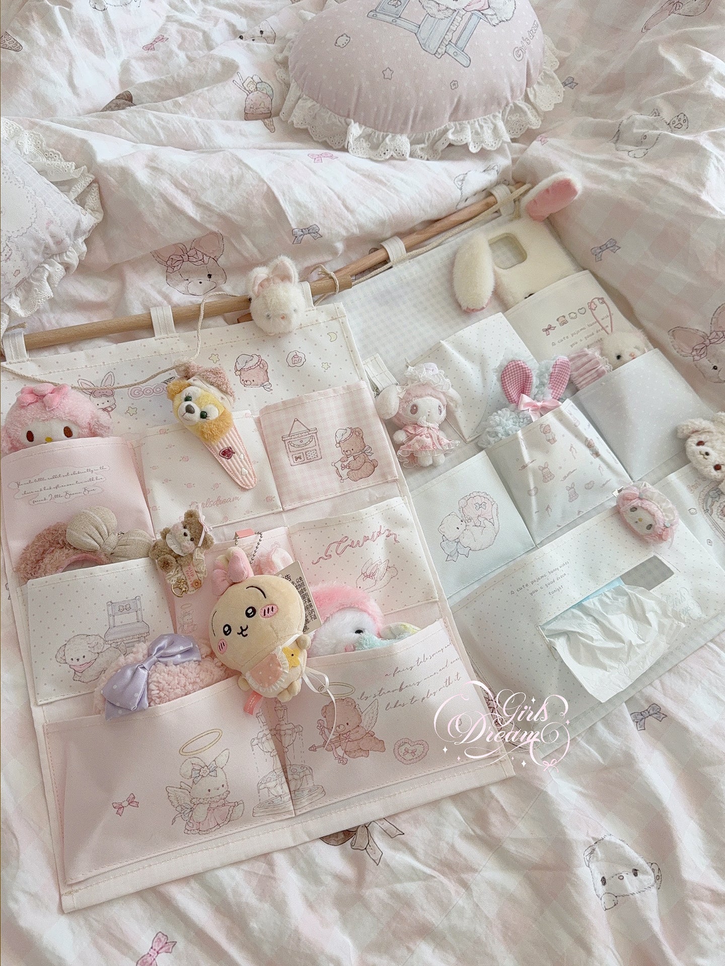 Girl's Dream bunny and bear wall-mounted storage bag - Image 6