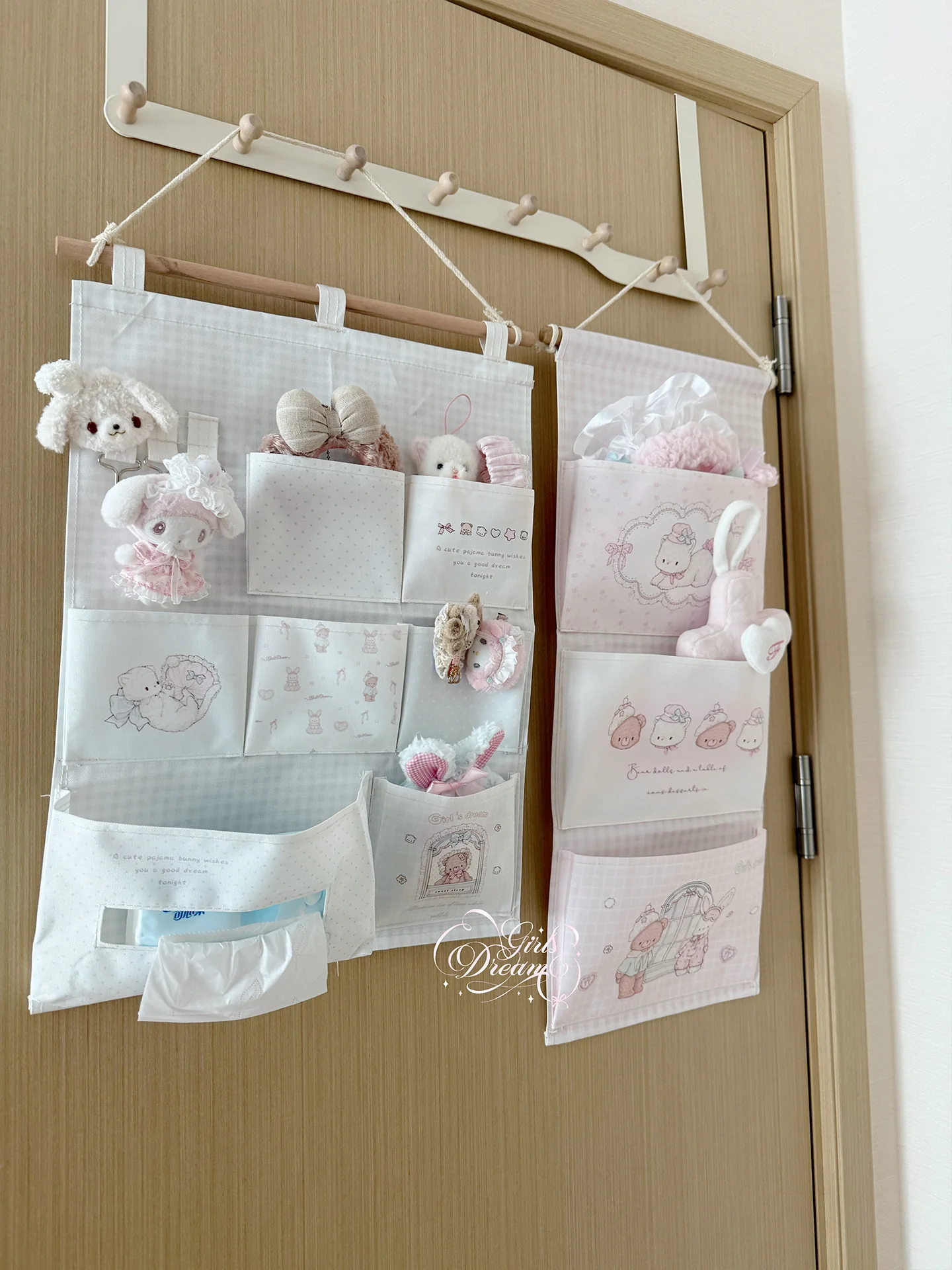 Girl's Dream bunny and bear wall-mounted storage bag - Image 8