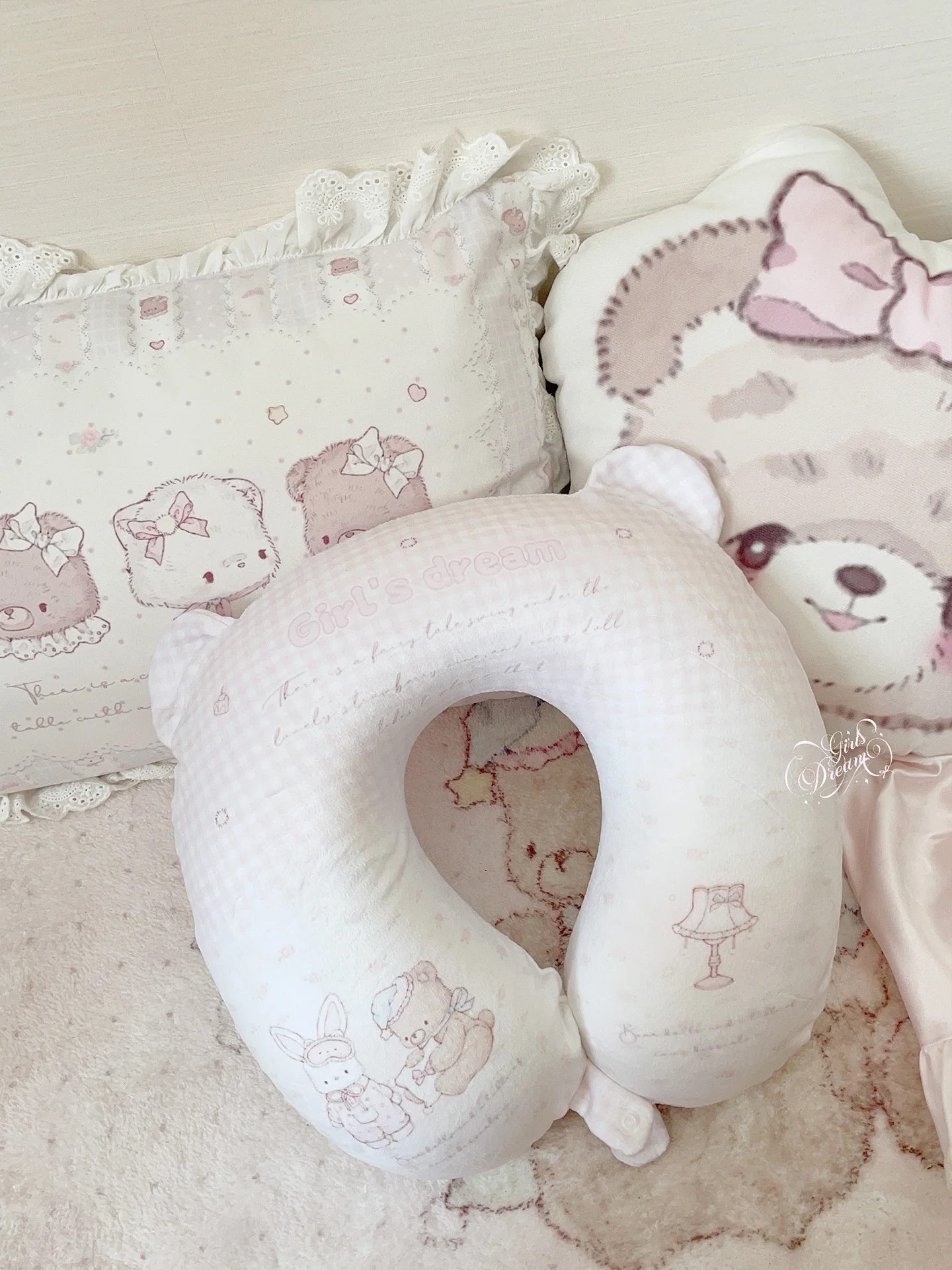 Girl's Dream Pink U-shaped Pillow - Image 3