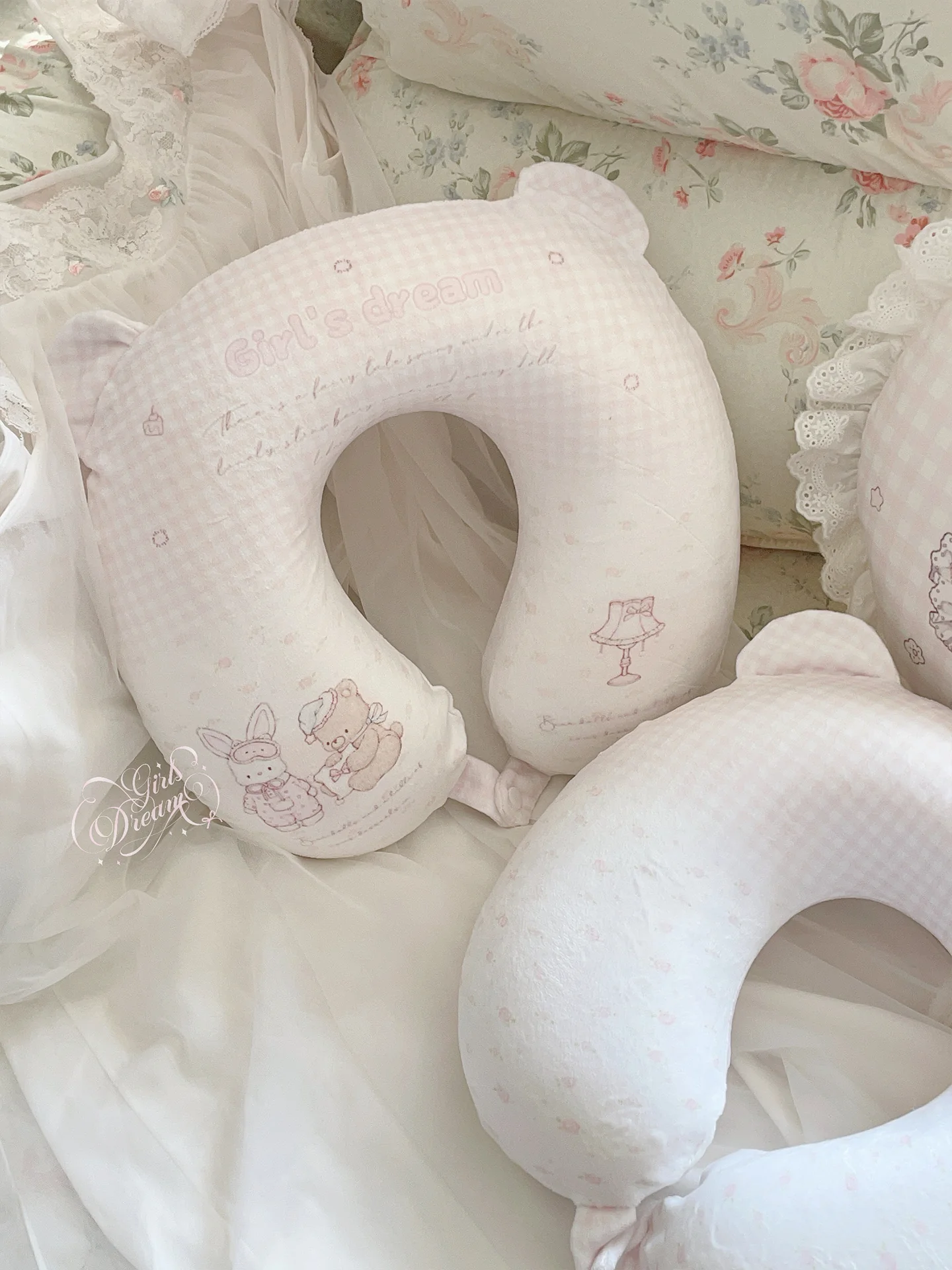 Girl's Dream Pink U-shaped Pillow - Image 4