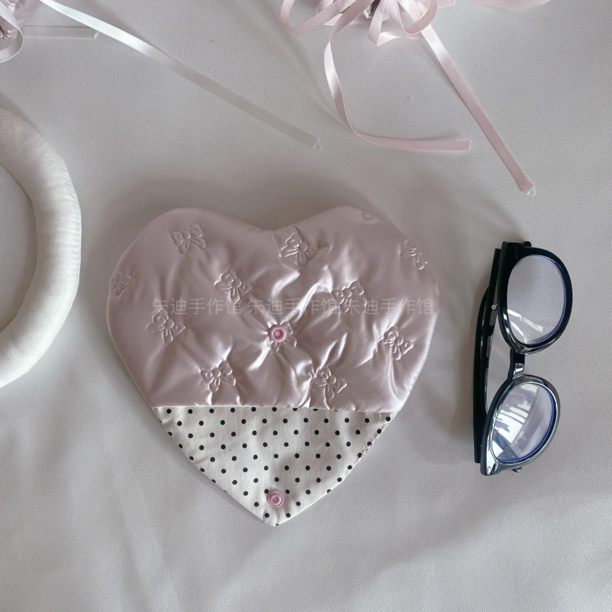 Girly cute pink love glasses storage bag - Image 2