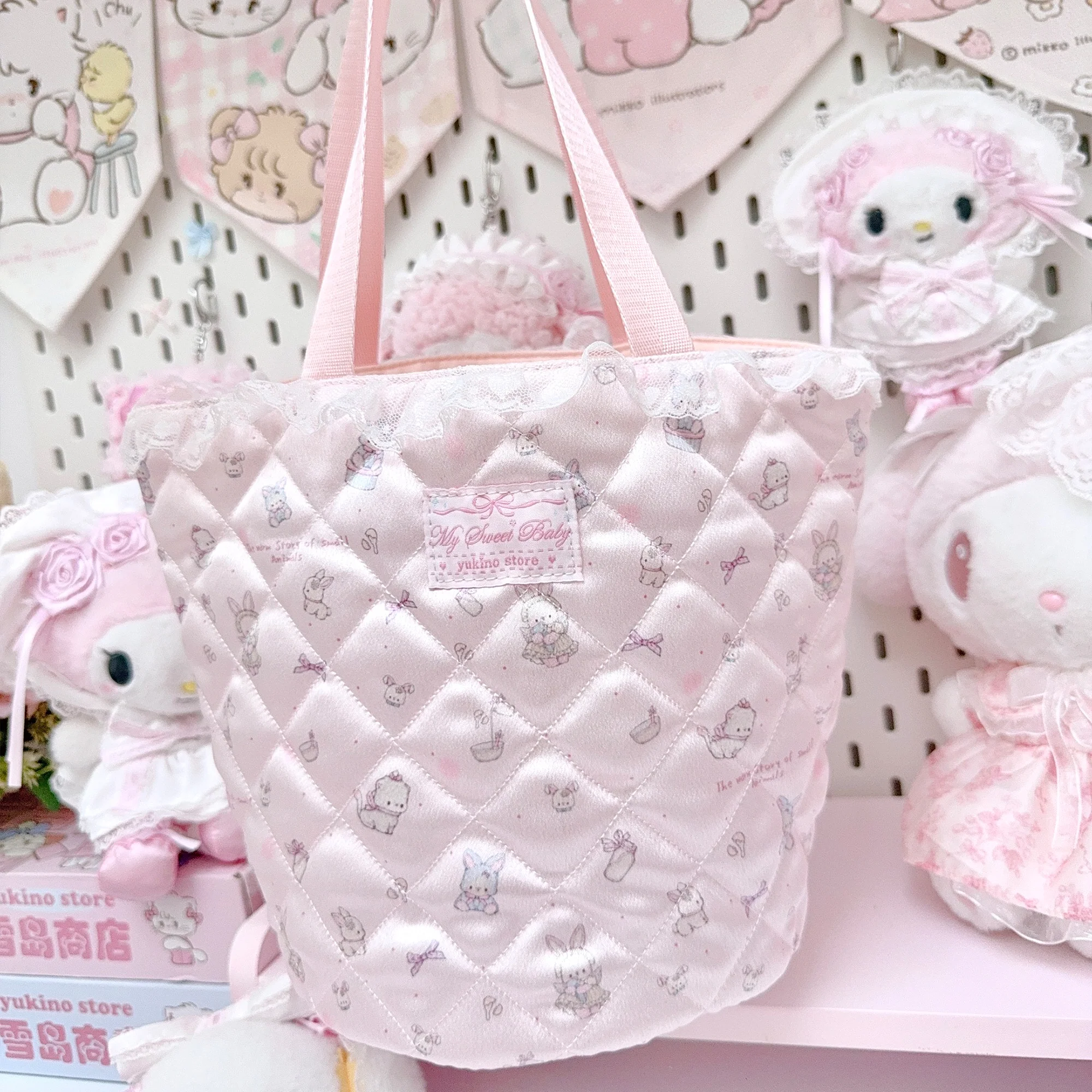 girly cute pink storage cosmetic bag - Image 3