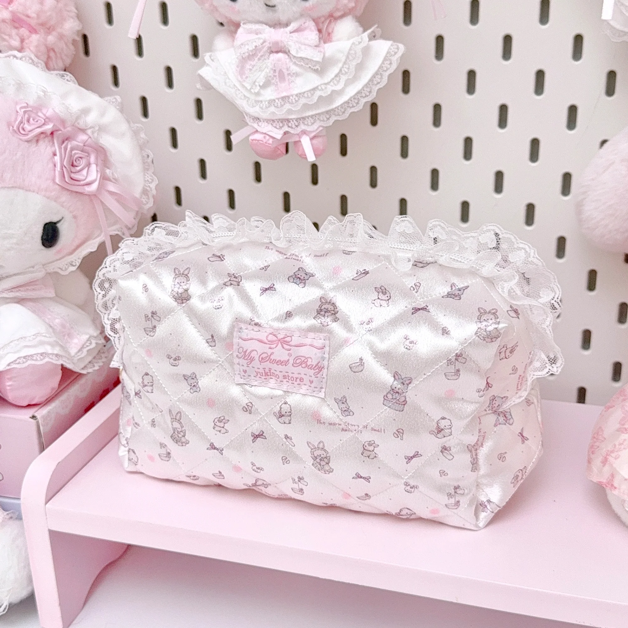 girly cute pink storage cosmetic bag - Image 5