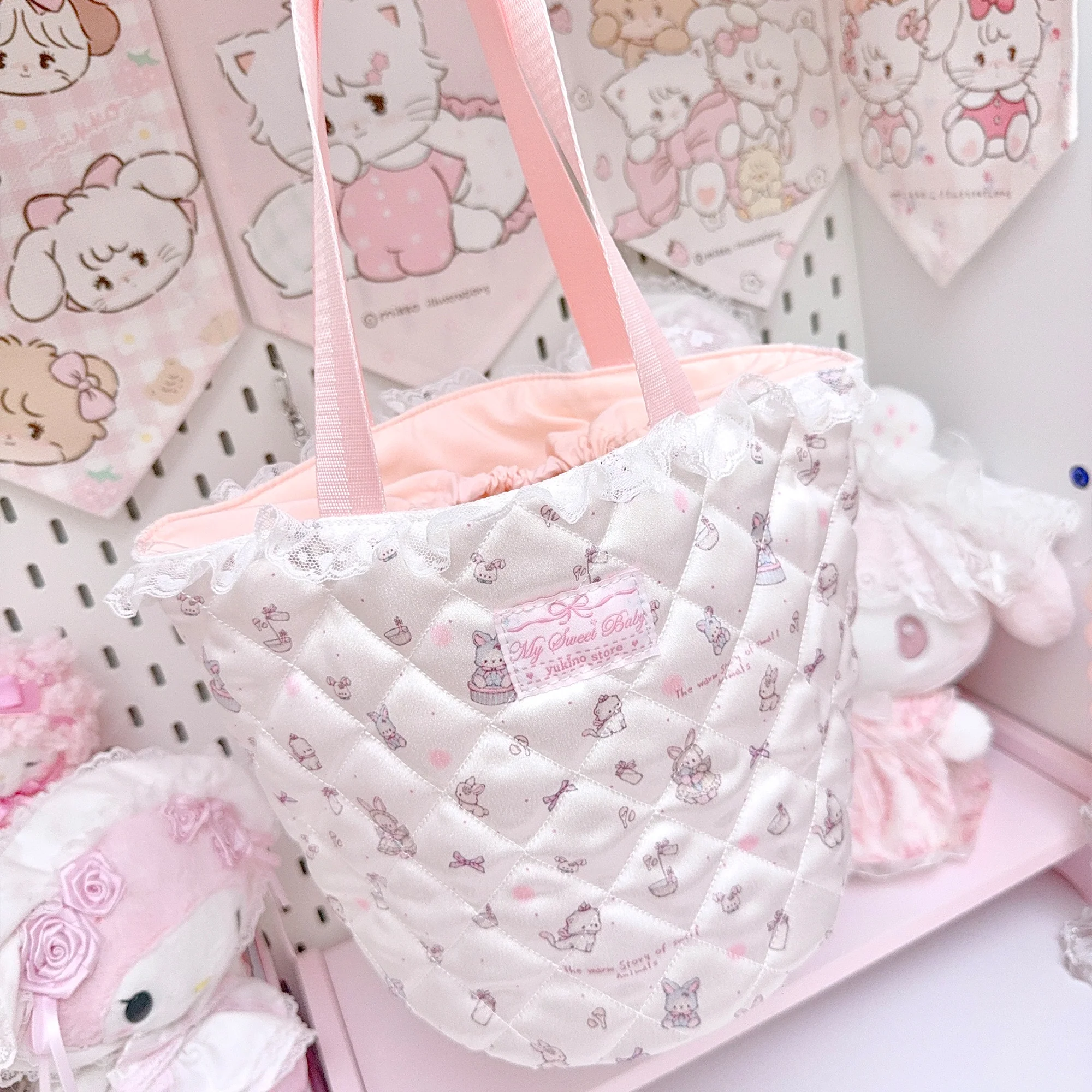 girly cute pink storage cosmetic bag - Image 6