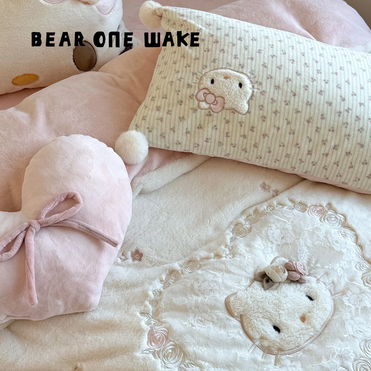 Girly Heart KT Cat Bed Four Piece Set - Image 2
