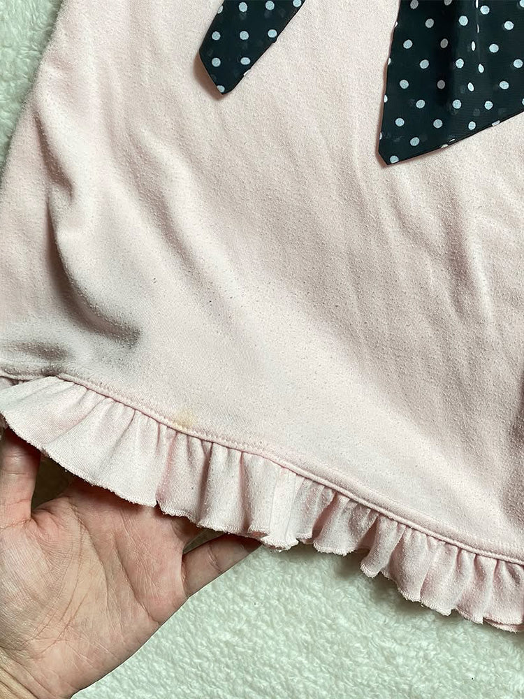 Girly pink bow short-sleeved T-shirt - Image 3