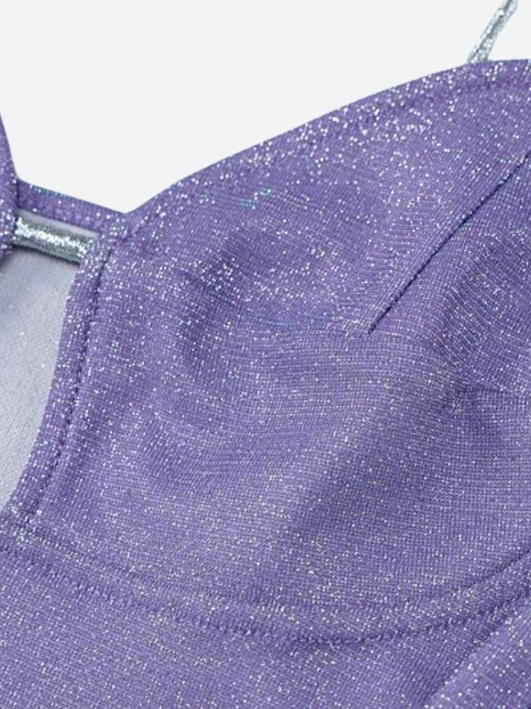 Glitter Cut Out Mini Dress - Image 6