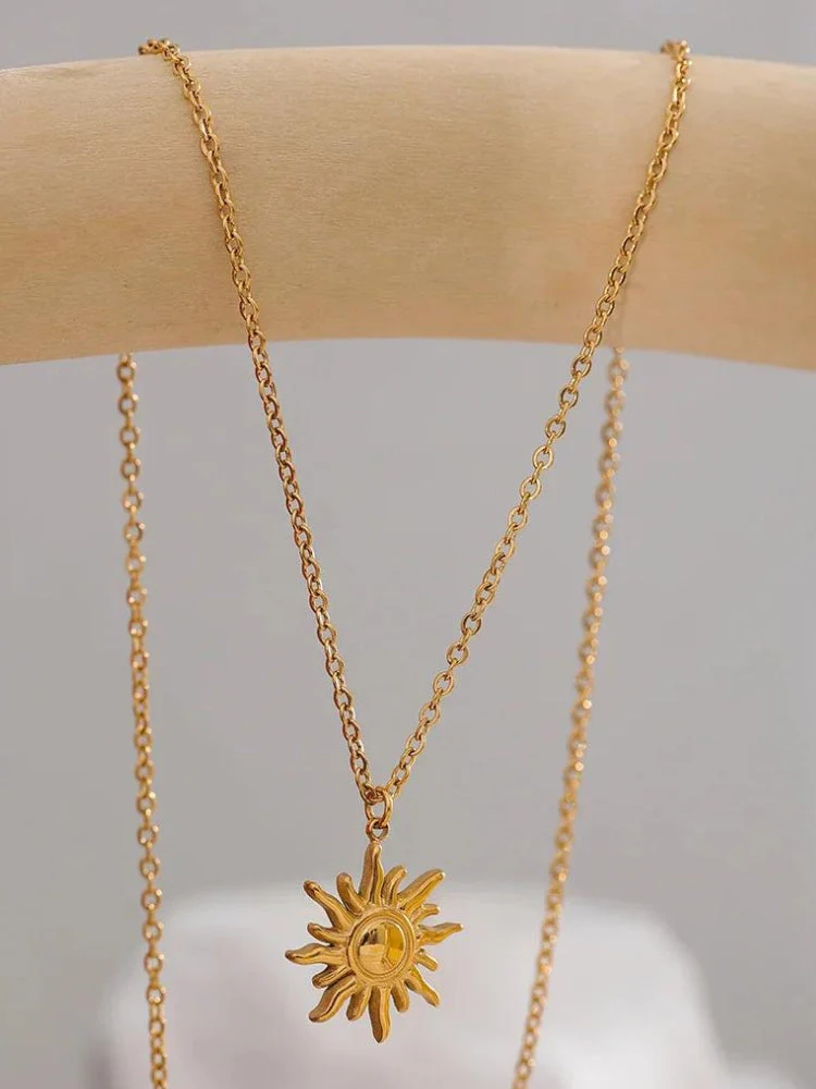Gold Sun Necklace - Image 3