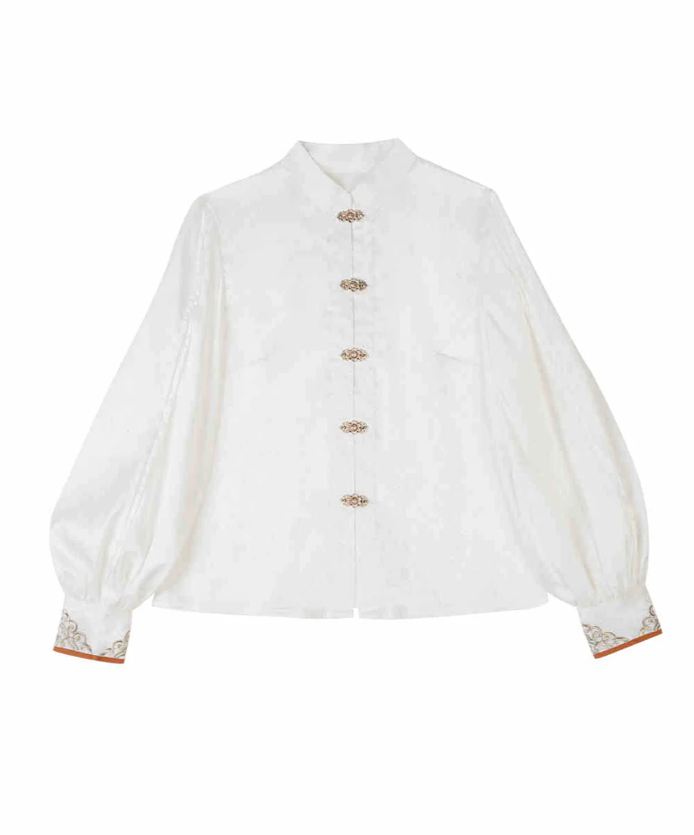 Gold Woven Horse Face Vest Shirt Set - Image 6