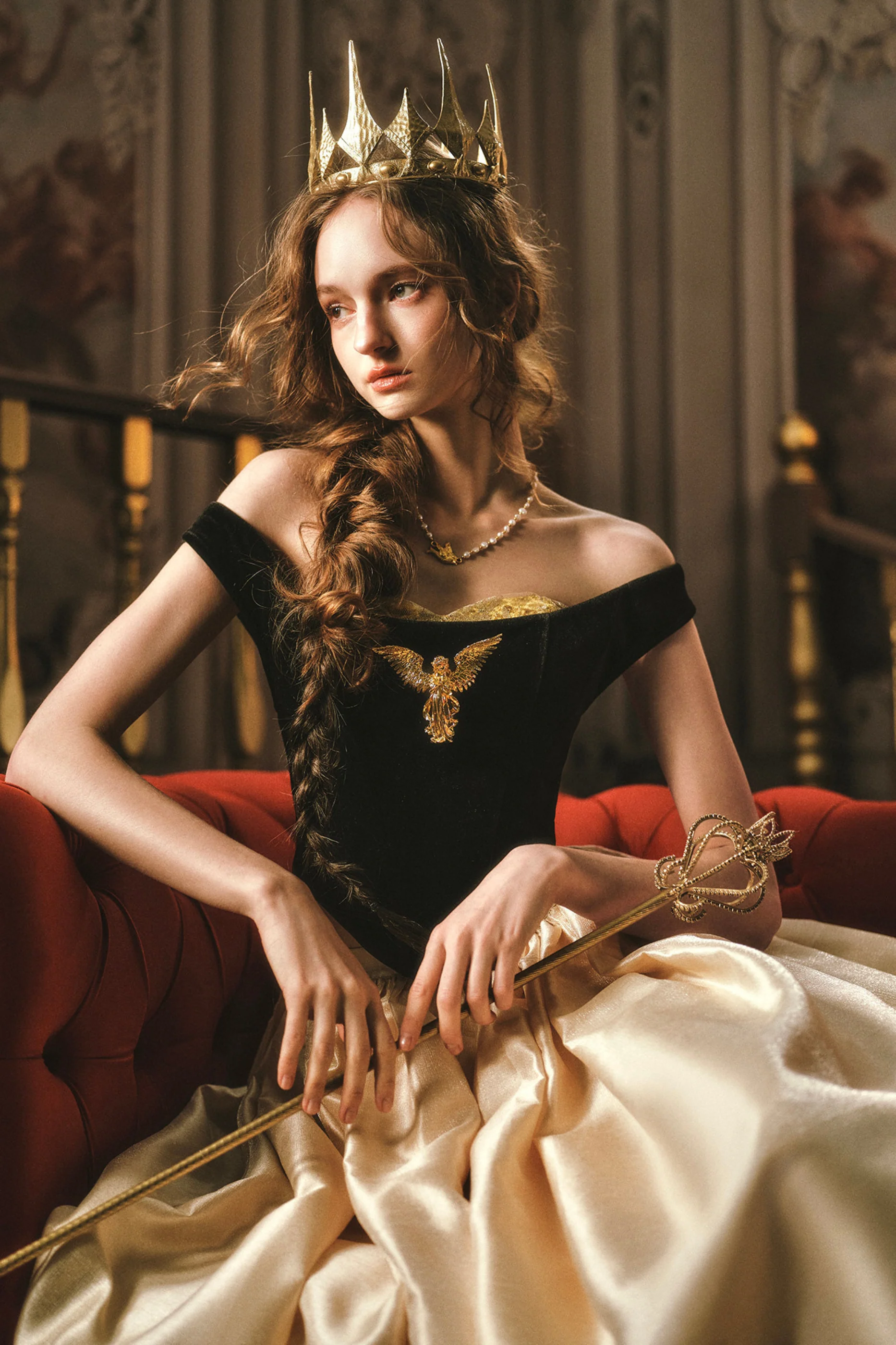 Golden Eagle Lace Corset Top + Skirt + Brooch - Image 6