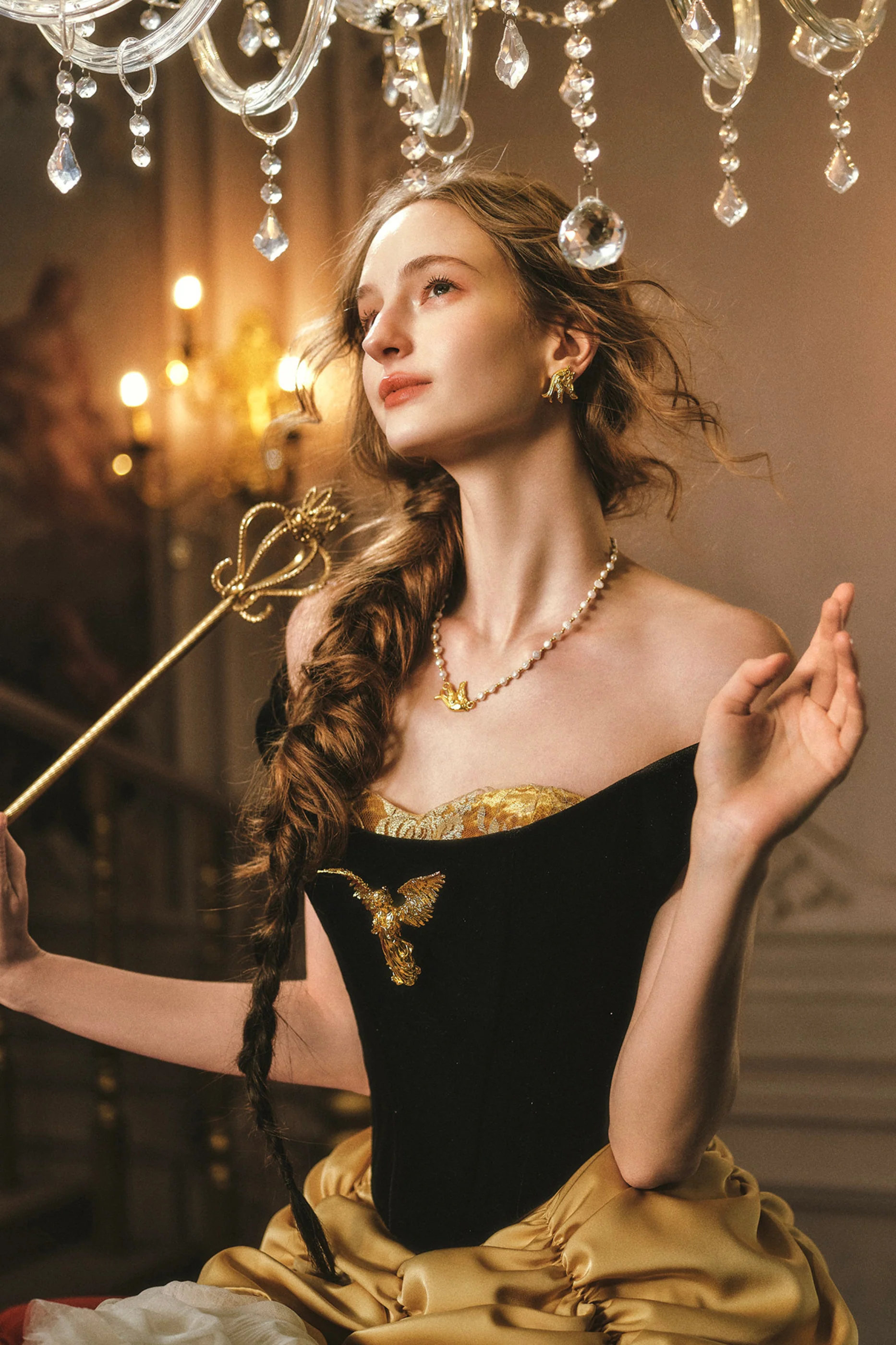 Golden Eagle Lace Corset Top + Skirt + Brooch - Image 7