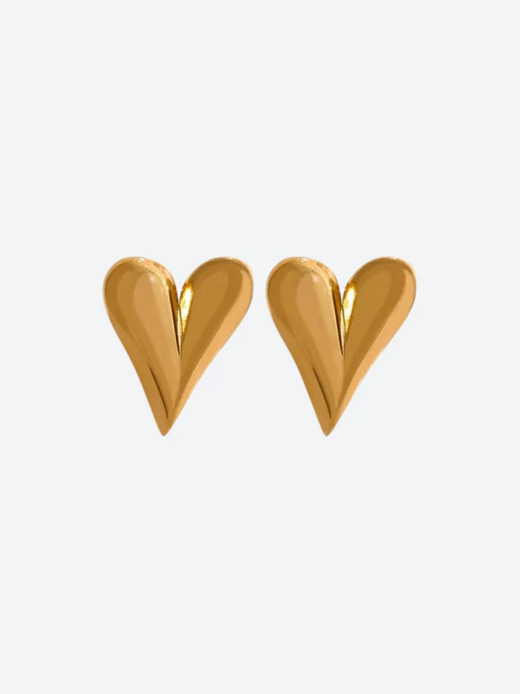 Golden Heart Necklace & Earrings Set - Image 5