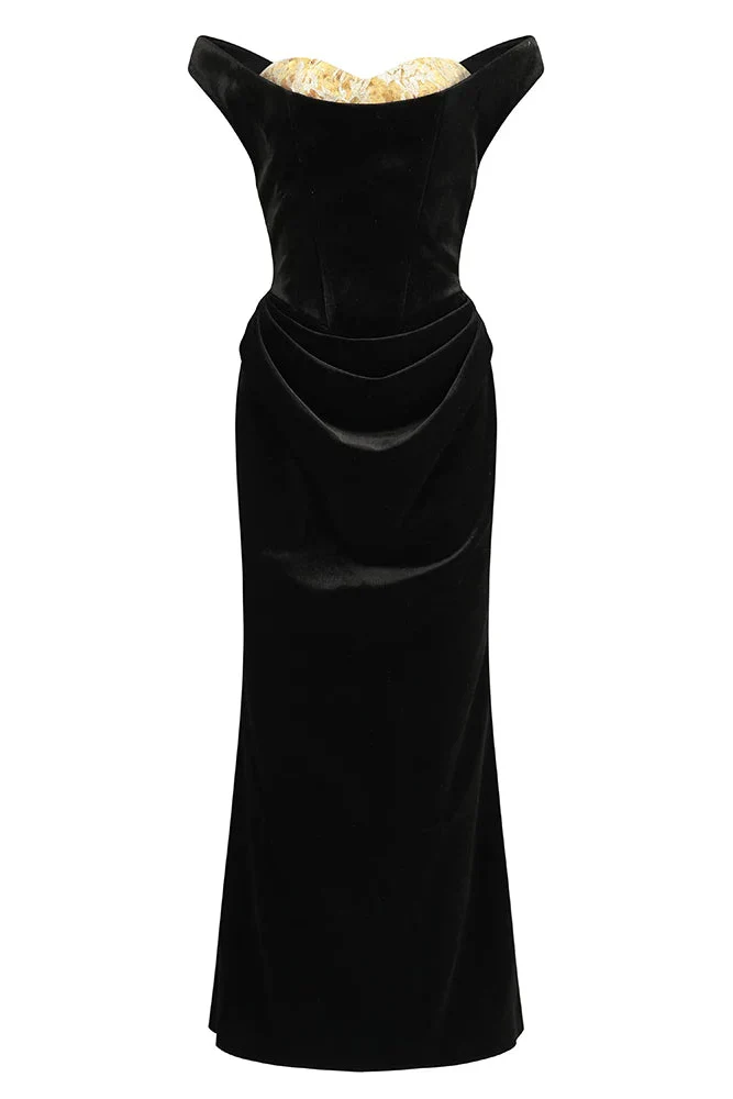 Chic Retro Velvet Palace Dress - Image 8