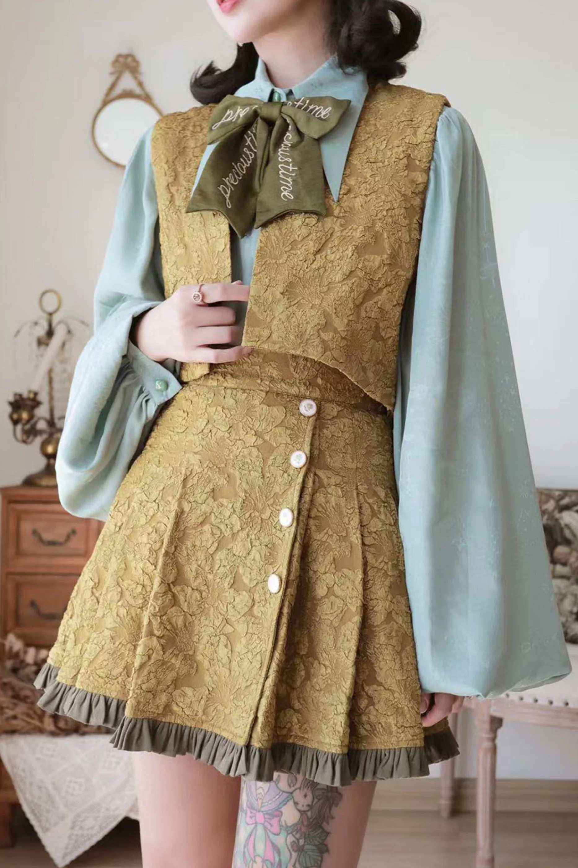 Golden Years Oil Painting Vest + Jacket + Skirt - Image 20