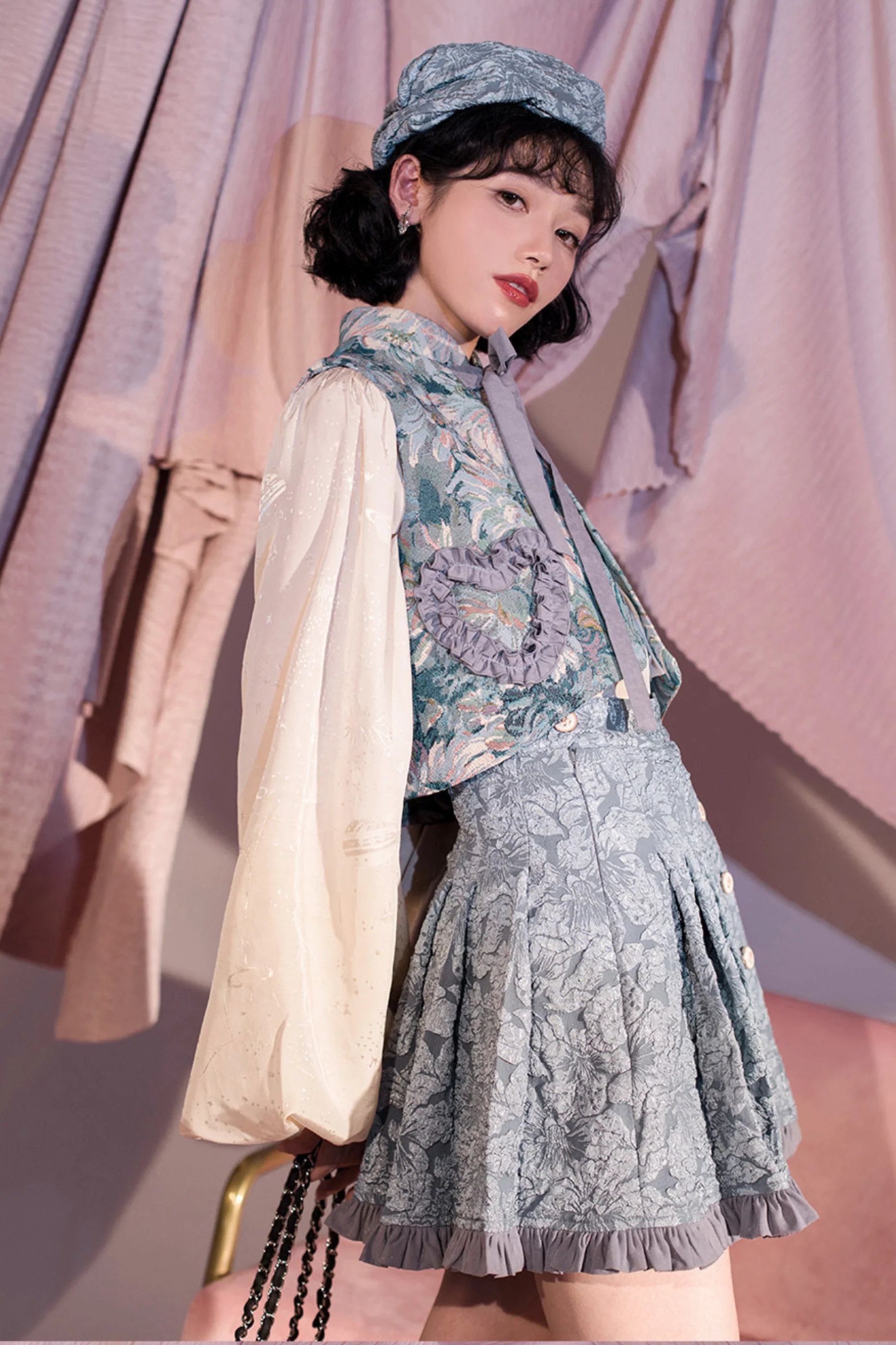 Golden Years Oil Painting Vest + Jacket + Skirt - Image 6